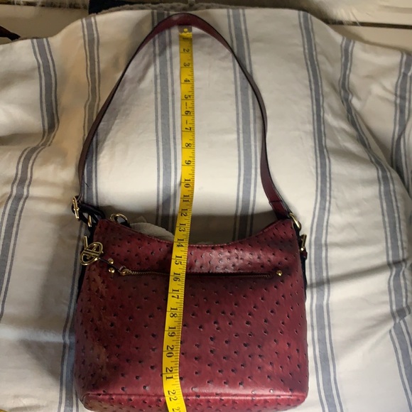 GIANI BERNINI OSTRICH SATCHEL BAG - Picture 11 of 12